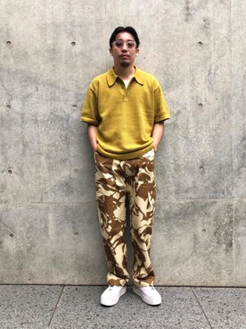 「MONKEY TIME（モンキータイム）のアイテム（カーゴパンツ）」を使った、Seitaroさん（メンズ・173cm）の春コーディネート