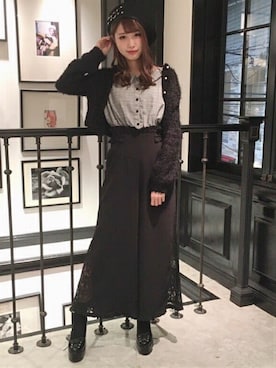 「ソックス」｜「アイテム（ハンチング/ベレー帽）」を使った、eatme-harajukustaff1さん（レディース・164cm）の冬コーディネート