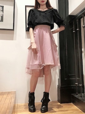 「アイテム（チョーカー）」を使った、eatme-harajukustaff1さん（レディース・164cm）の春コーディネート