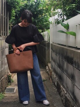 「お買い物」｜「アイテム（ハンドバッグ）」を使った、Natsumiさん（レディース・155cm）の夏コーディネート