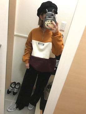「沖縄」｜「アイテム（スウェット）」を使った、 は  なさん（レディース・156cm）の冬コーディネート