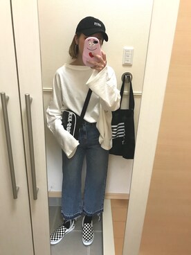 「Chuu」｜「アイテム（スリッポン）」を使った、 は  なさん（レディース・156cm）の春コーディネート