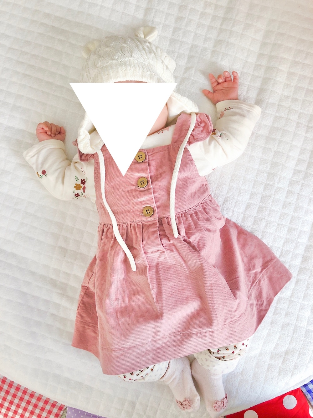 「60cm、ベビーコーデ、ベビーファッション、babygap、3ヶ月ベビー」｜「babyGAPのアイテム（その他ベビーウェア、ピンク系）」を使った、meeさん（キッズ・60cm）の冬コーディネートの1枚目の写真