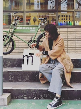 「DHOLIC（ディーホリック）のアイテム（その他アウター）」を使った、まこさん（レディース・171cm）の冬コーディネート