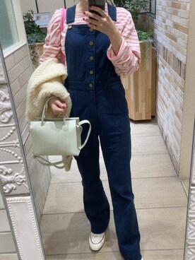 「PAGEBOY（ページボーイ）のアイテム（サロペット/オーバーオール）」を使った、ayaさん（レディース・157cm）の春コーディネート
