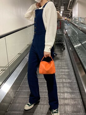 「PAGEBOY（ページボーイ）のアイテム（サロペット/オーバーオール）」を使った、ayaさん（レディース・157cm）の春コーディネート