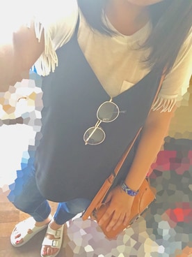 「ベルトサンダル」｜「アイテム（アクセサリー）」を使った、kaedeさん（レディース・156cm）の春コーディネート