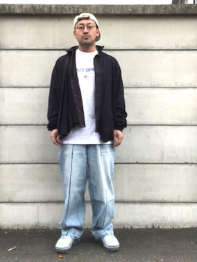 「ブリーチデニム」｜「アイテム（その他）」を使った、チノパンマンさん（メンズ・164cm）の春コーディネート