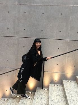 「H&M（エイチ・アンド・エム）のアイテム（ダッフルコート）」を使った、H.さん（レディース・172cm）の冬コーディネート