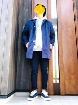「LOWRYS FARM（ローリーズファーム）のアイテム（ステンカラーコート）」を使った、N@oさん（メンズ・168cm）の春コーディネート