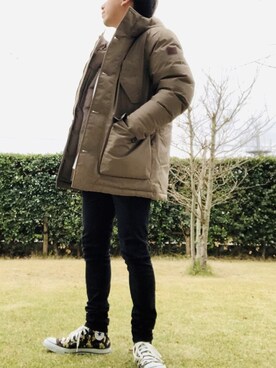 「AIGLE（エーグル）のアイテム（ジャケット/アウター）」を使った、N@oさん（メンズ・168cm）の冬コーディネート