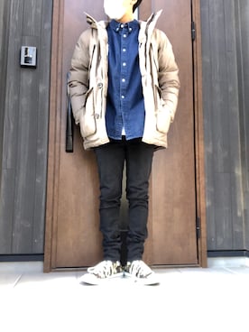 「AIGLE（エーグル）のアイテム（ジャケット/アウター）」を使った、N@oさん（メンズ・168cm）の冬コーディネート