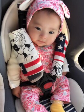 「PETIT BATEAU（プチバトー）のアイテム（サロペット/オーバーオール）」を使った、HaruNono mama🖤さん（キッズ・70cm）の冬コーディネート