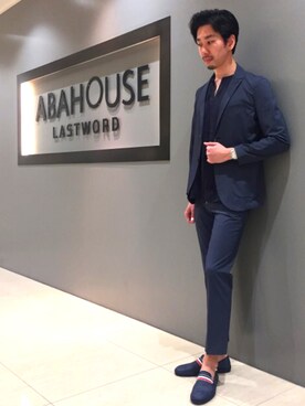 「アイテム（スリッポン、ブルー系）」を使った、ONDAさん（メンズ・183cm）の春コーディネート