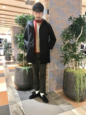 「フードコート」｜「アイテム（ブルゾン）」を使った、ONDAさん（メンズ・183cm）の秋コーディネート