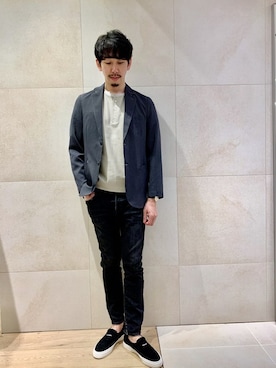 「SLACK FOOTWEAR（スラックフットウェア）のアイテム」を使った、ONDAさん（メンズ・183cm）の春コーディネート