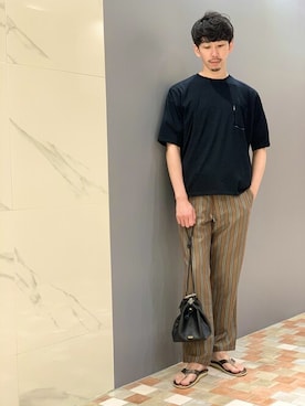 「TUSTING（タスティング）のアイテム」を使った、ONDAさん（メンズ・183cm）の夏コーディネート