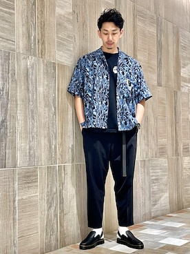「Dr. Martens（ドクターマーチン）のアイテム（サンダル）」を使った、ONDAさん（メンズ・183cm）の夏コーディネート