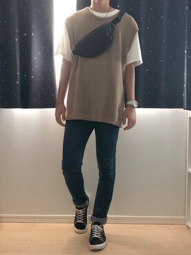 ヒゲクジラ 置換 埋め込む ニット 白 T Pervo Jp