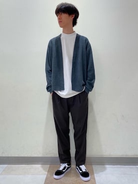 「green label relaxing（グリーンレーベルリラクシング）のアイテム（カーディガン/ボレロ）」を使った、morita_tさん（メンズ・177cm）の春コーディネート