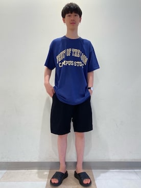 「FRUIT OF THE LOOM（フルーツオブザルーム）のアイテム（トップス）」を使った、morita_tさん（メンズ・177cm）の夏コーディネート