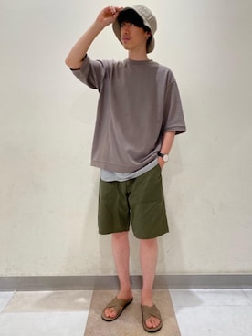 「アイテム（タンクトップ、グレー系）」を使った、morita_tさん（メンズ・177cm）の夏コーディネート