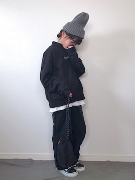 「Re:make（リメイク）のアイテム（パンツ）」を使った、M&Kさん（キッズ・130cm）の秋コーディネート