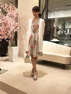 「アイテム（バッグ、ホワイト系）」を使った、NATURALBEAUTYさん（レディース・163cm）の春コーディネート