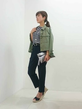 「オフィススタイル」｜「アイテム（ブルゾン）」を使った、NATURALBEAUTYさん（レディース・155cm）の春コーディネート