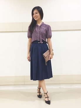 「フレアースカート」｜NATURALBEAUTYさん（レディース・160cm）の夏コーディネート