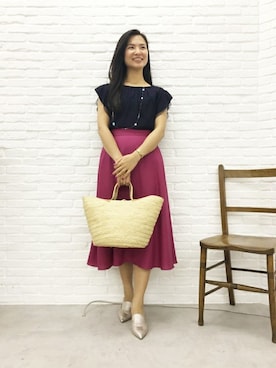「ピンクスカート」｜NATURALBEAUTYさん（レディース・160cm）の春コーディネート