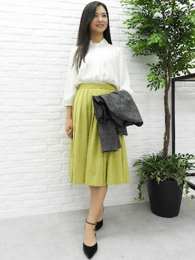 「きれいめスタイル」｜「アイテム（ノーカラージャケット）」を使った、NATURALBEAUTYさん（レディース・160cm）の秋コーディネート