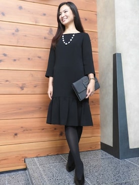 「アイテム（クラッチバッグ、グレー系）」を使った、NATURALBEAUTYさん（レディース・160cm）の秋コーディネート