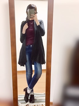 「ロールアップ」｜「アイテム（ブーティ）」を使った、working-poor-mai*さん（レディース・163cm）の冬コーディネート