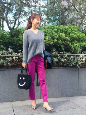「SHEL’TTER（シェルター）のアイテム（バッグ）」を使った、Yuumi Uchimaさん（レディース・155cm）の秋コーディネート