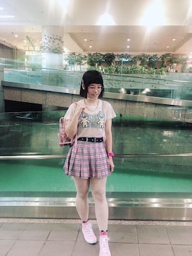 「FOREVER 21（フォーエバー トゥエンティーワン）のアイテム（バックパック/リュック）」を使った、Jennifer🦄さん（レディース・164cm）の夏コーディネート