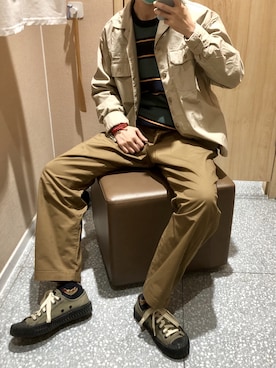 「EXCELSIOR（エクセルシオール）のアイテム」を使った、丁几何さん（メンズ・165cm）の春コーディネート