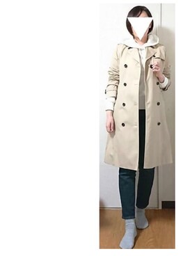 「NATURAL BEAUTY BASIC（ナチュラルビューティーベーシック）のアイテム（トレンチコート）」を使った、Akariさん（レディース・164cm）の冬コーディネート