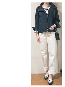 「マリンコーデ」｜「アイテム（マウンテンパーカー）」を使った、Akariさん（レディース・164cm）の冬コーディネート
