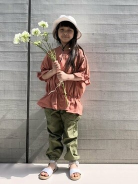 「こども ビームス（コドモビームス）のアイテム（帽子）」を使った、こども ビームスさん（キッズ・125cm）の春コーディネート