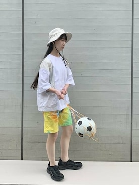 「こども ビームス（コドモビームス）のアイテム（帽子）」を使った、こども ビームスさん（キッズ・149cm）の春コーディネート