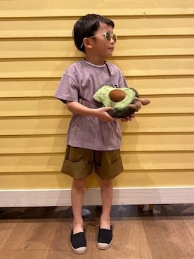 「こども ビームス（コドモビームス）のアイテム（スリッポン）」を使った、こども ビームスさん（キッズ・115cm）の夏コーディネート