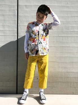 「Gramicci（グラミチ）のアイテム」を使った、こども ビームスさん（キッズ・145cm）の夏コーディネート