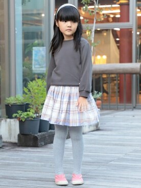 「こども ビームス（コドモビームス）のアイテム（スカート）」を使った、こども ビームスさん（キッズ・120cm）の秋コーディネート