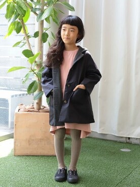 「こども ビームス（コドモビームス）のアイテム（ワンピース/ドレス）」を使った、こども ビームスさん（キッズ・120cm）の冬コーディネート