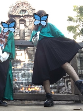 「アイテム（ボディバッグ/ウエストポーチ、シルバー系）」を使った、☁☂﻿m⃒i⃒y⃒u⃒☂﻿☁　　さん（レディース・157cm）の春コーディネート