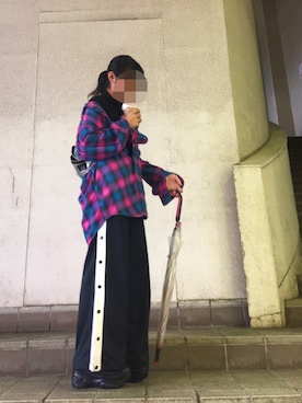 「アイテム（ボディバッグ/ウエストポーチ、シルバー系）」を使った、☁☂﻿m⃒i⃒y⃒u⃒☂﻿☁　　さん（レディース・158cm）の秋コーディネート