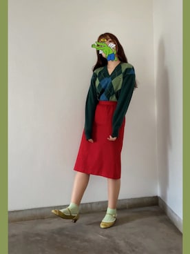 「ラコステ」｜☁☂﻿m⃒i⃒y⃒u⃒☂﻿☁　　さん（レディース・159cm・10代）の春コーディネート