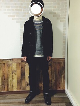 「green label relaxing（グリーンレーベルリラクシング）のアイテム（ダッフルコート）」を使った、イッチーさん（メンズ・170cm）の冬コーディネート