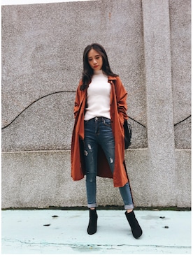 「RAINBOW SHOPのアイテム」を使った、Anitaさん（レディース・154cm）の秋コーディネート